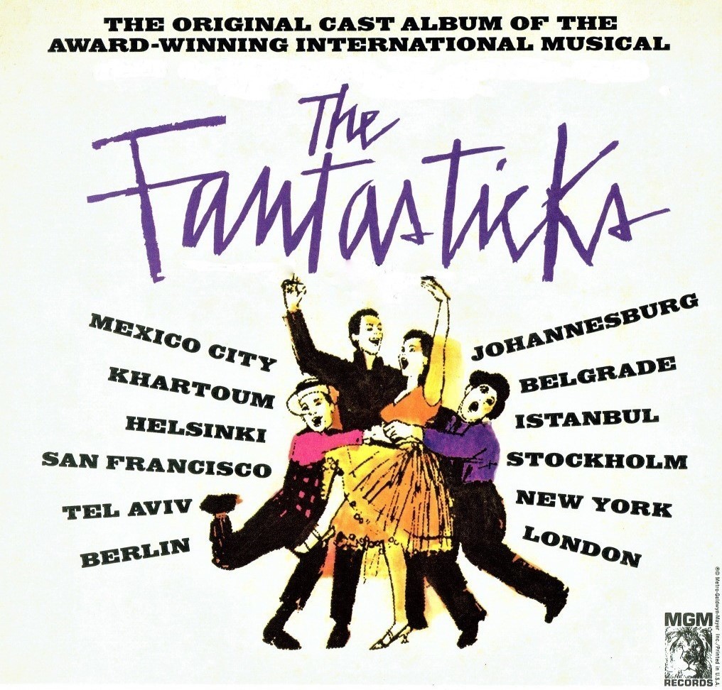 『ファンタスティックス』初演（1960年）のオリジナル・キャストLP。これは上演された都市名を絡めた、1968年リリースの再発盤だ。