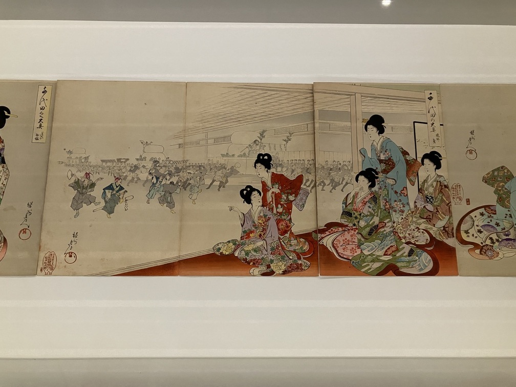 《千代田の大奥》より「千代田の大奥 鏡餅曳」　楊洲周延筆 明治28年（1895）東京国立博物館蔵