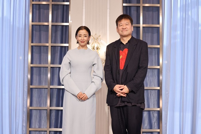 『そのいのち』製作発表会見より　（左から）宮沢りえ、佐藤二朗 　　　　　　(C)「そのいのち」実行委員会