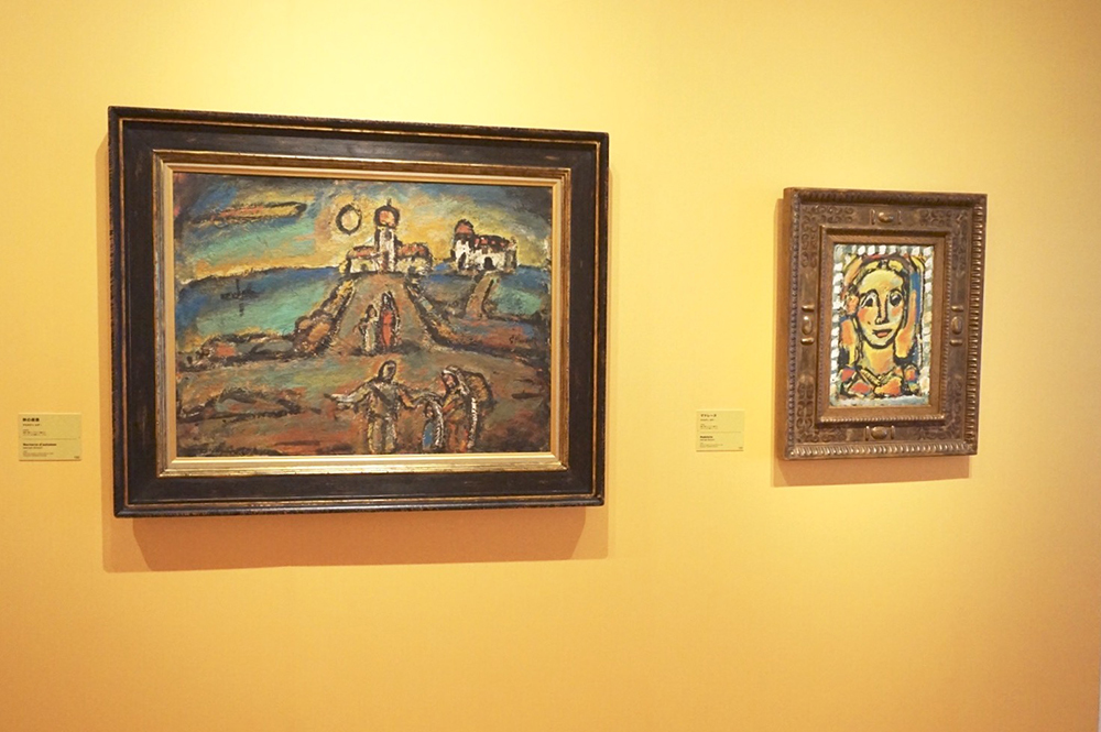 ジョルジュ・ルオー　左：《秋の夜景》1952年、右：《マドレーヌ》1956年　パナソニック汐留ミュージアム