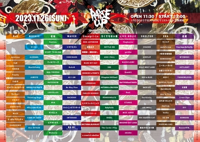 東京・下北沢11会場で開催『Raise Up 2023』タイムテーブルを発表　a crowd of rebellionが初の大トリを飾る