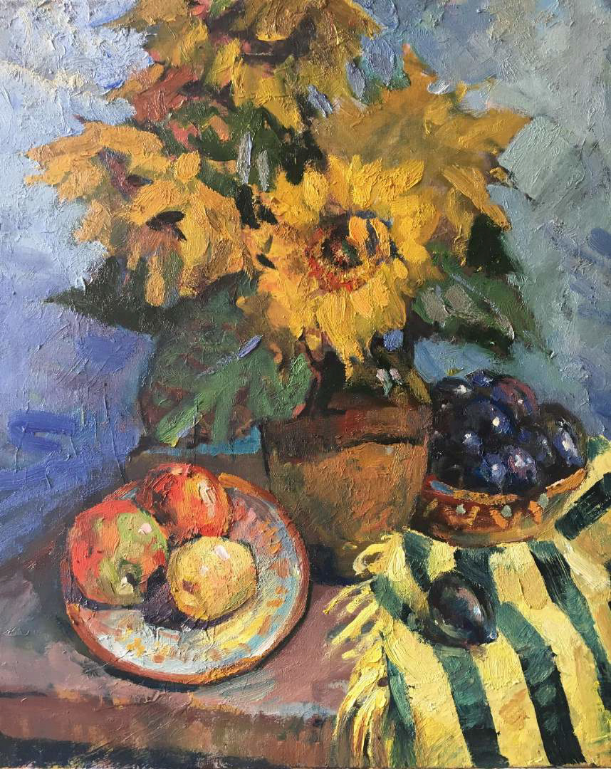 《Sunflowers with apples》