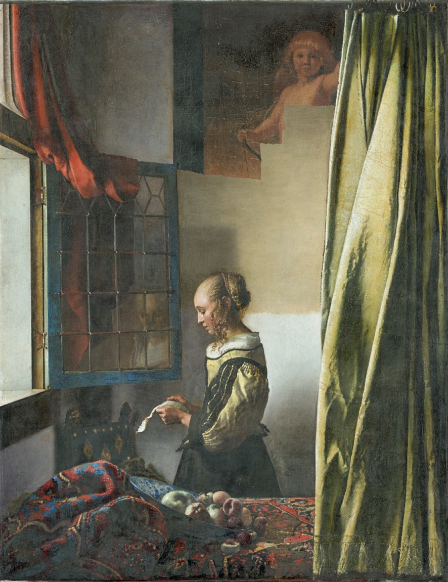 ヨハネス・フェルメール 「窓辺で手紙を読む女」（修復中）1657-59年頃 ドレスデン国立古典絵画館 (c) Gemäldegalerie Alte Meister, Staatliche Kunstsammlungen Dresden, Photo by Wolfgang Kreische
