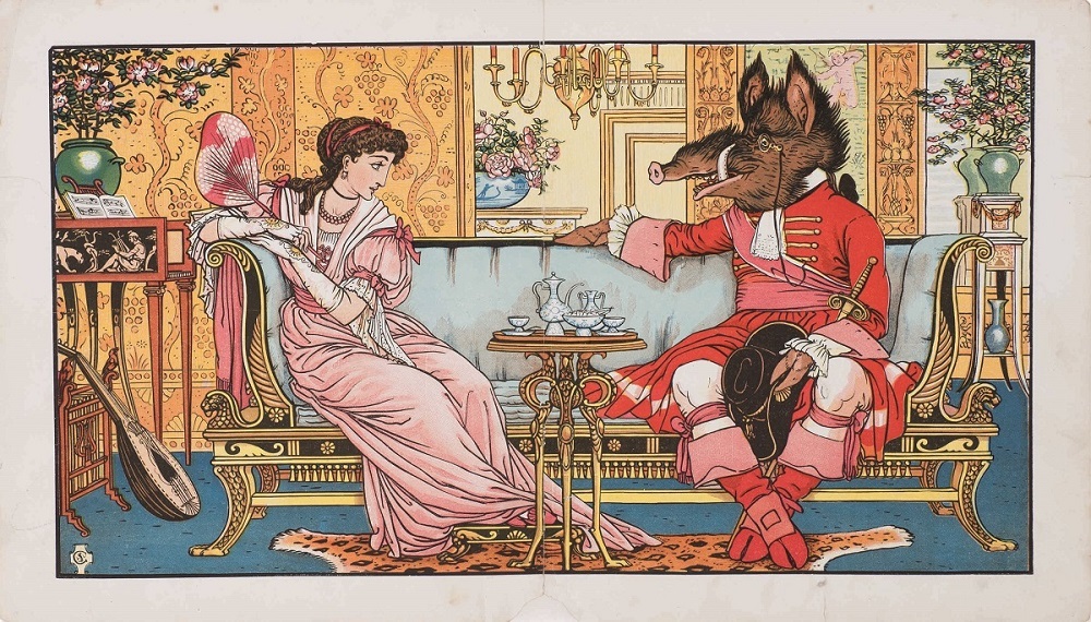 ウォルター・クレイン『美女と野獣』1874年　個人蔵