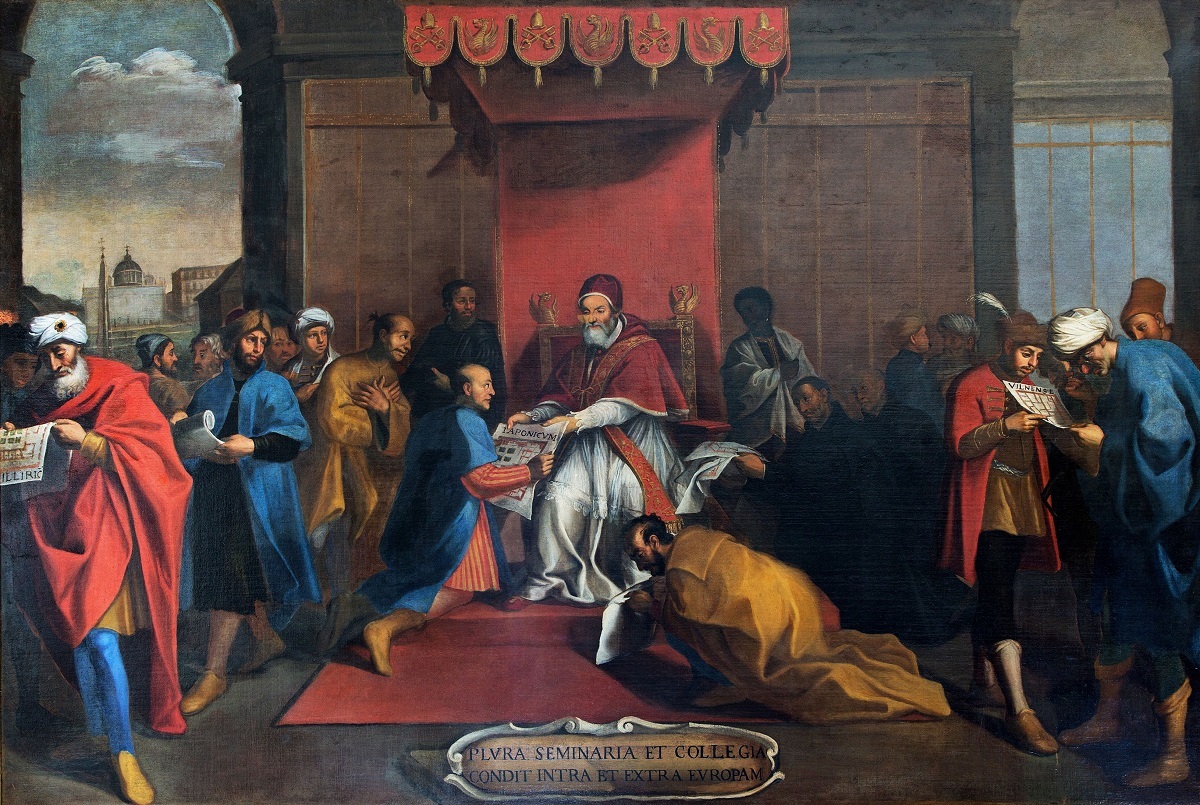 ローマの画家 《ヨーロッパ内外にセミナリオを設立するグレゴリウス13世》 16世紀末-17世紀初頭	グレゴリアン大学