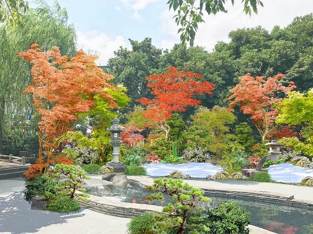 東京お台場 大江戸温泉物語『足湯庭園～おもてなしの庭～』