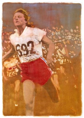 《Lady Runner》油彩 キャンバス 58×41cm