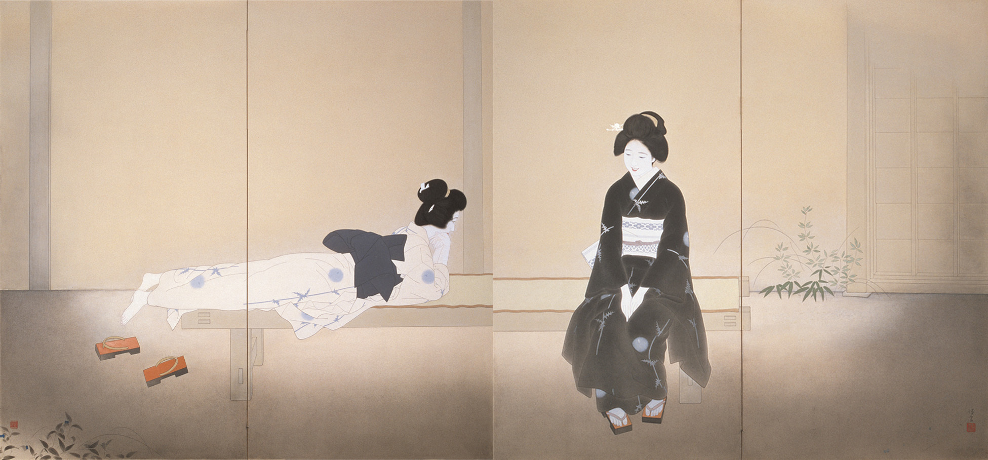 北野恒富《いとさんこいさん》昭和11年（1936）　京都市美術館