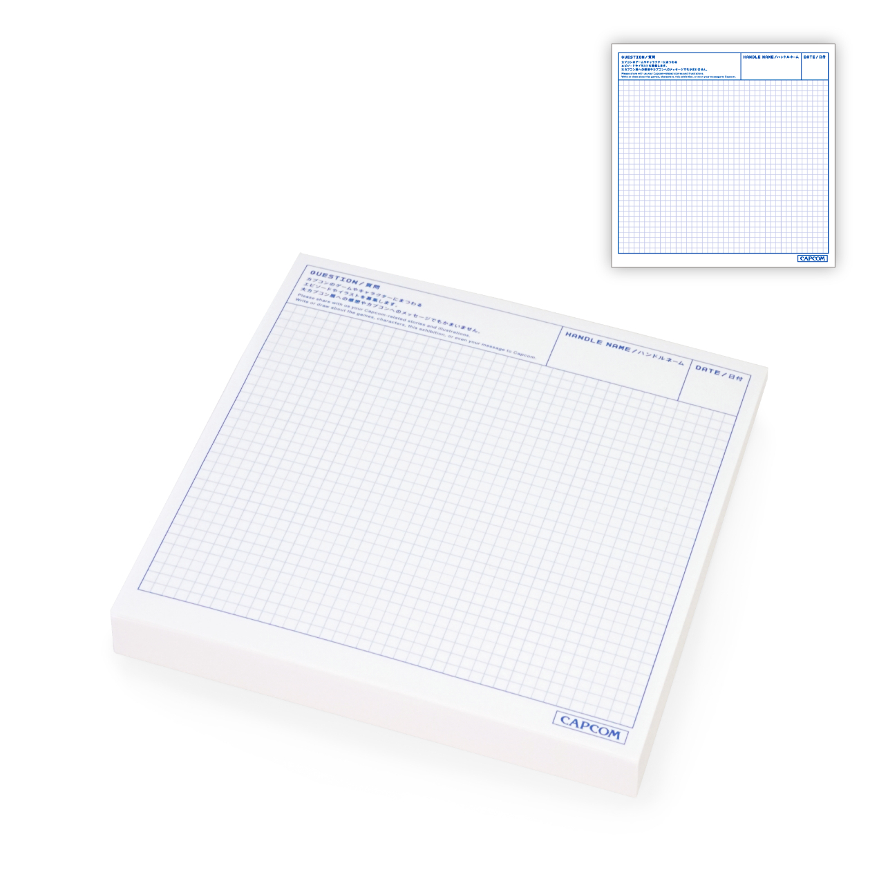 みんなのカプコンエピソード付箋　990円（税込）  サイズ：100mm×100mm （C）CAPCOM