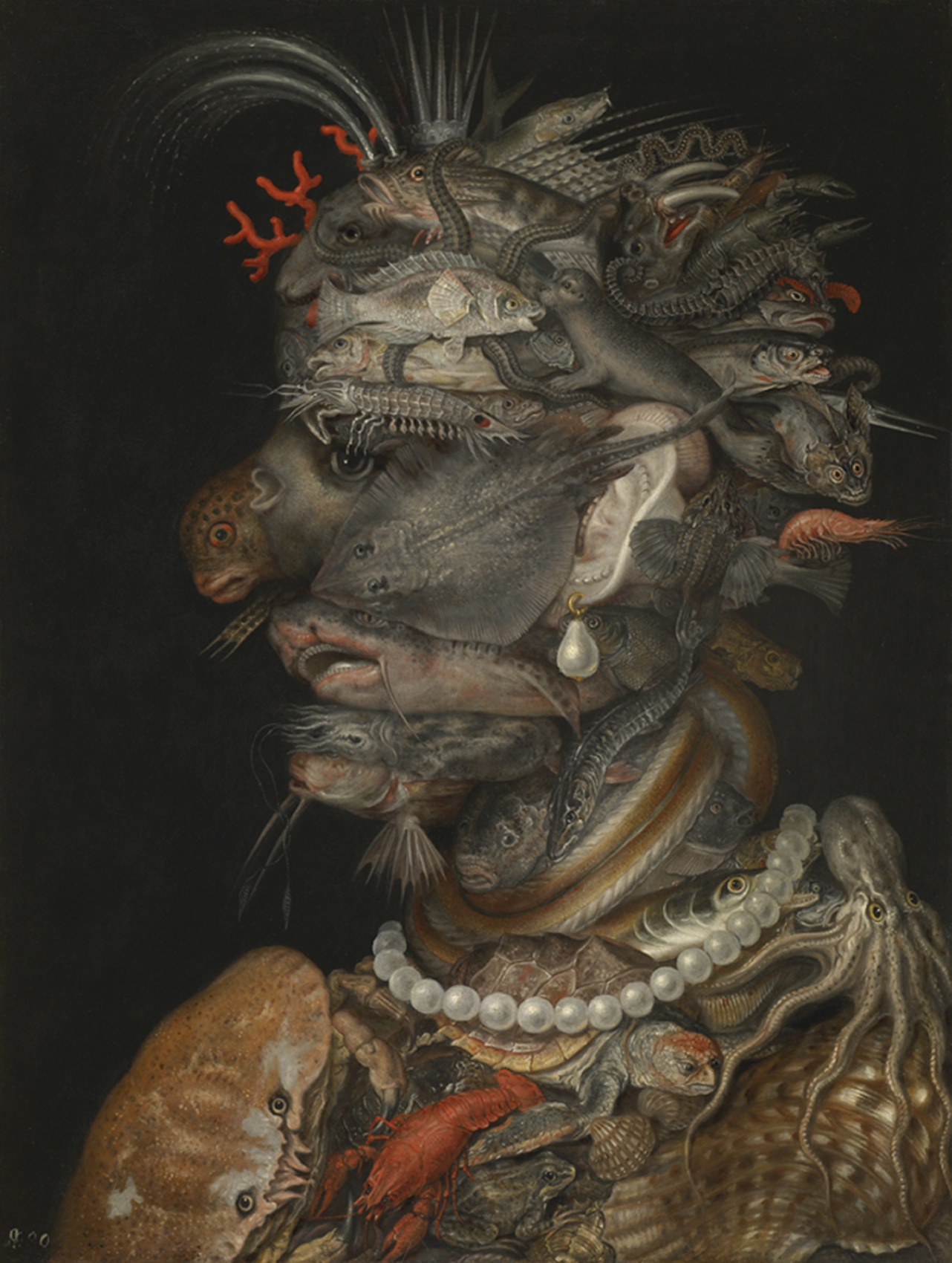 ジュゼッペ･アルチンボルド《水》 1566年 油彩/板 ウィーン美術史美術館蔵 ©Kunsthistorisches Museum, Wien