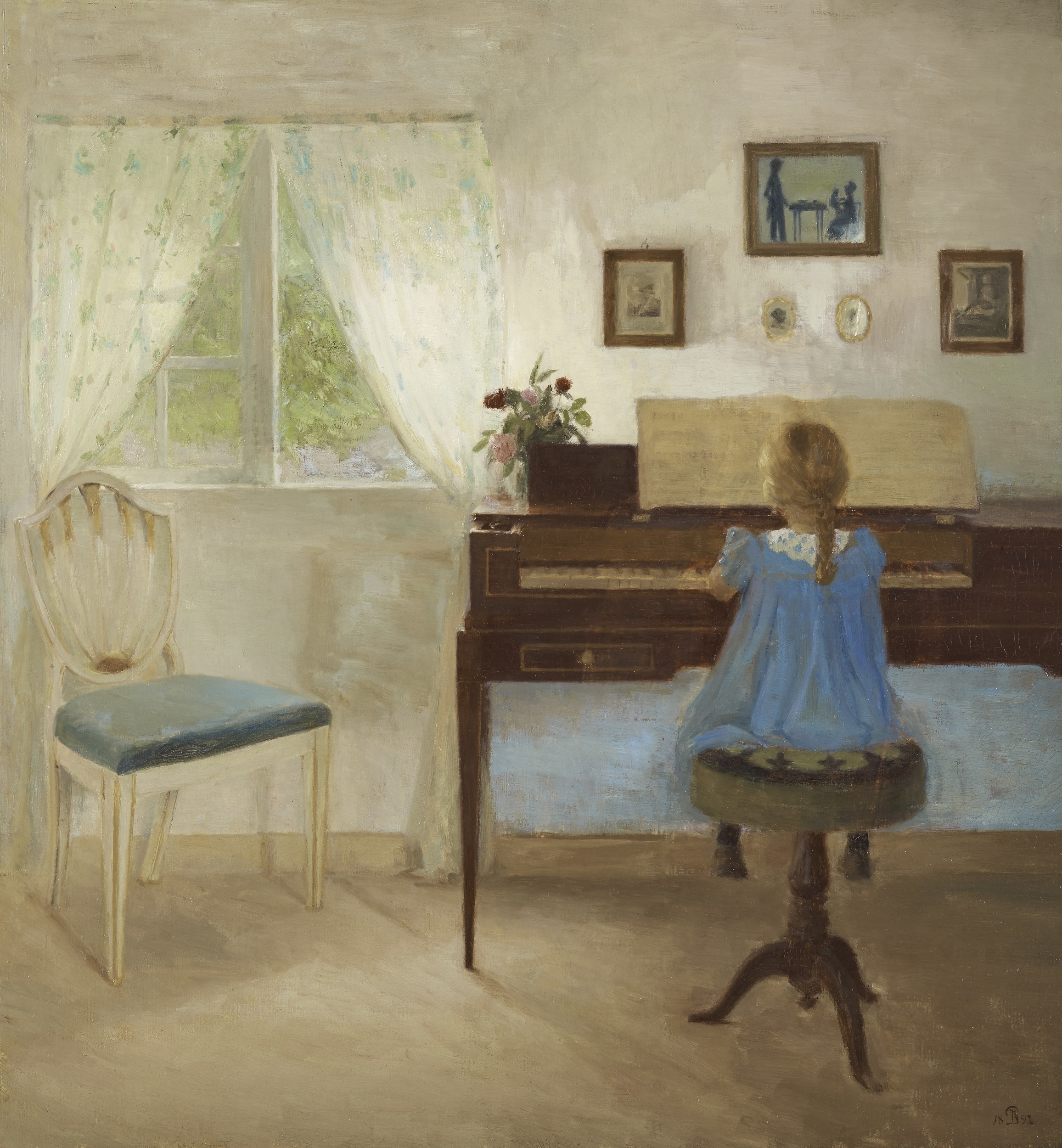 ピーダ・イルステズ　《ピアノに向かう少女》　1897年　アロス・オーフース美術館蔵　ARoS Arhus Kunstmuseum / (C)  Photo: Ole Hein Pedersen