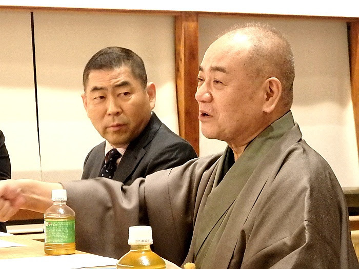 能と落語と文楽と「流されて…」取材会