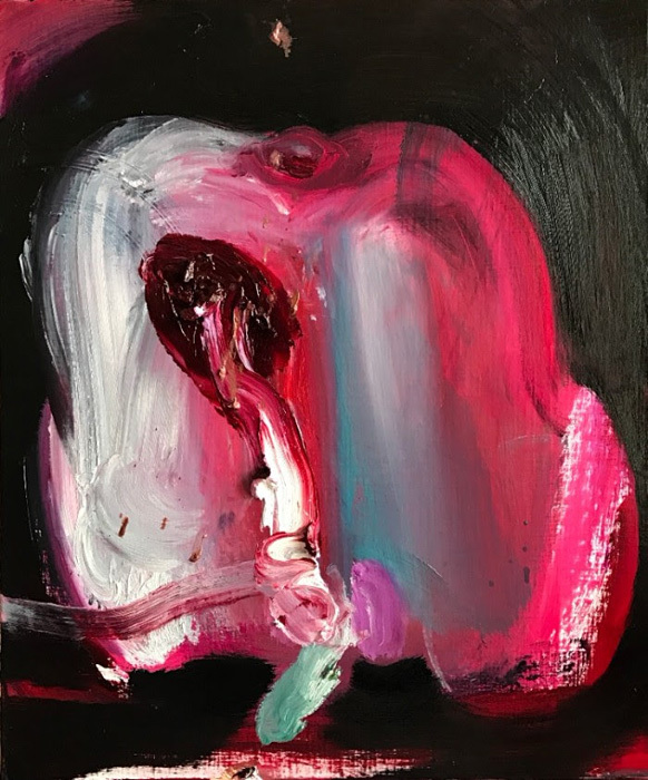  松下まり子『「性的な肉体について1」“About Sexual Flesh 1”』Oil on canvas 45.5×38.0cm 2017 ©Mariko Matsushita