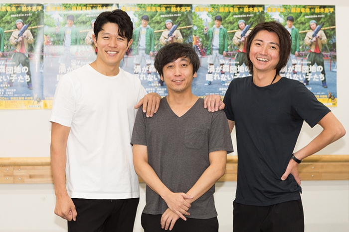 （左から）鈴木亮平、蓬莱竜太、藤原竜也