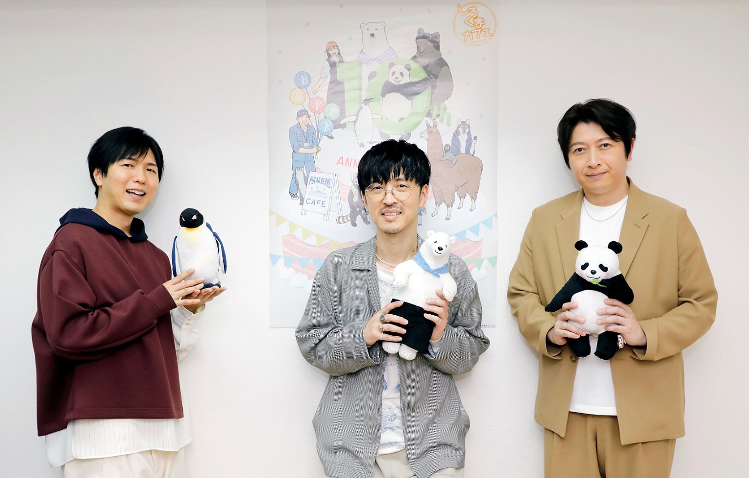 左から、櫻井孝宏、神谷浩史、小野大輔 （C）ヒガアロハ／しろくまカフェ製作委員会 2012