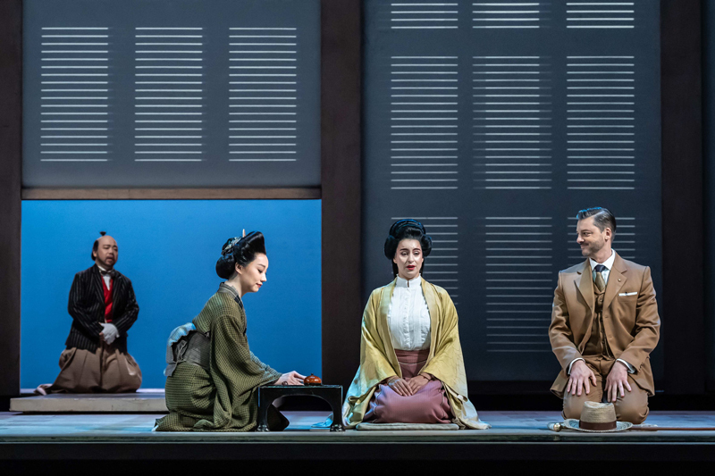 Hongni Wu (Suzuki) Asmik Grigorian (Cio-Cio-San) Lauri Vasar (Sharpless) Madama Butterfly  ©2024 ROH ph. by Marc Brenner 2097