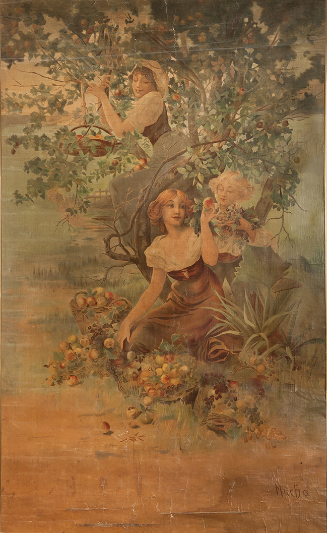 連作装飾パネル「果物（ホーム＝デコ社）」1894年／リトグラフ（キャンヴァス）