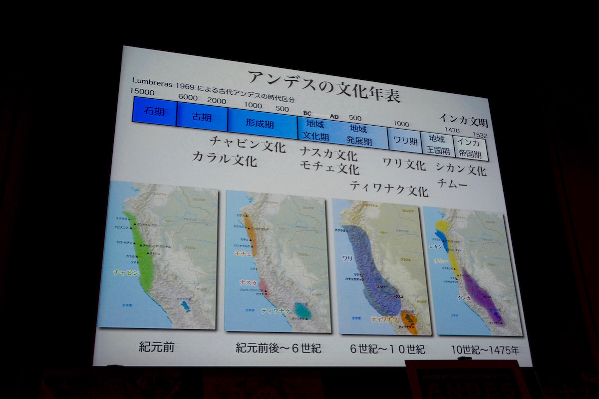 記者発表会では篠田博士がスライドを交え、古代アンデス文明の概略を説明