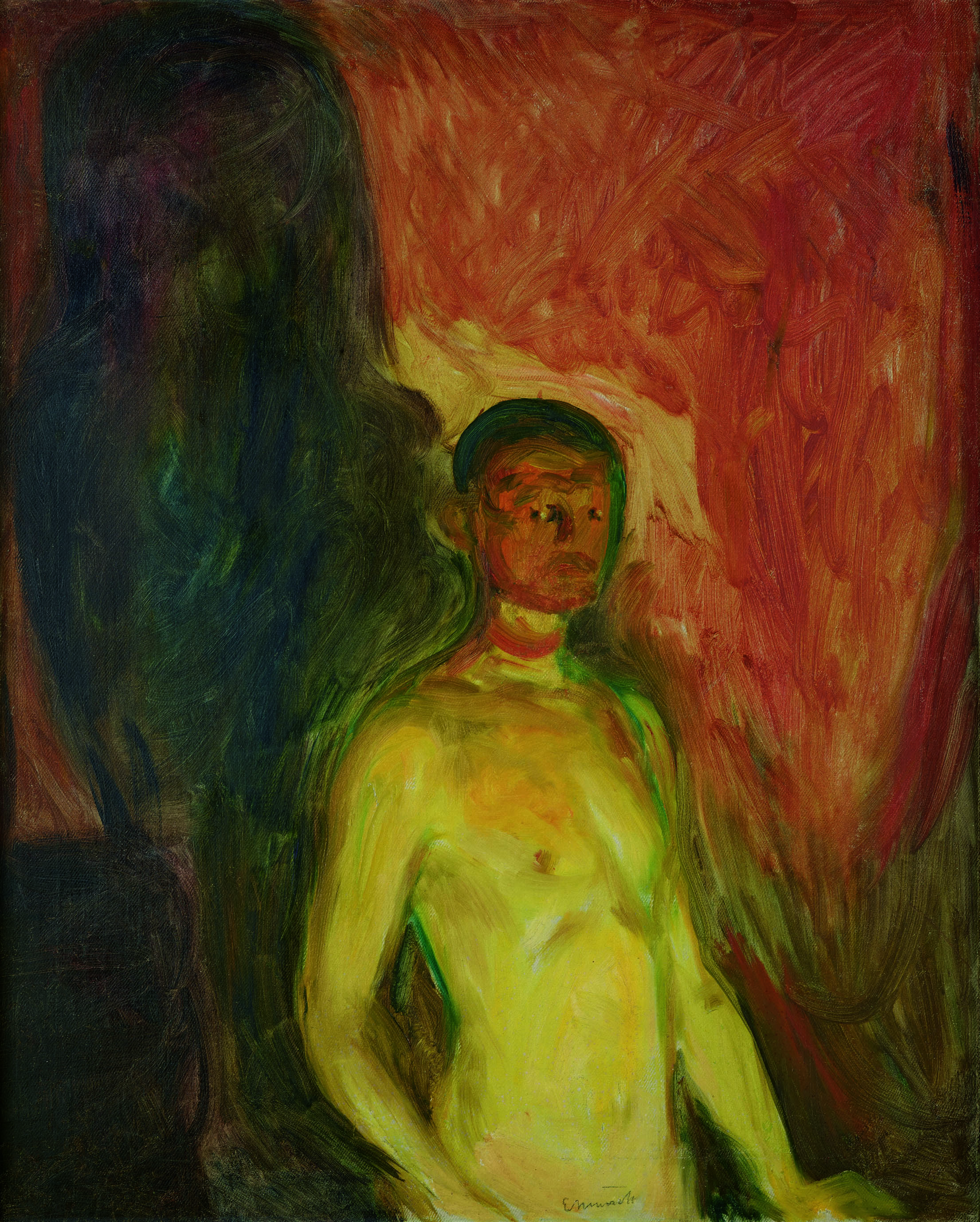 エドヴァルド・ムンク《地獄の自画像》1903年 油彩、カンヴァス 82×66cm