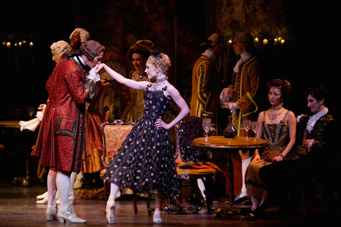 Gary Avis as Monsieur GM and Sarah Lamb as Manon in Manon ©ROH Photographed by Alice Pennefather