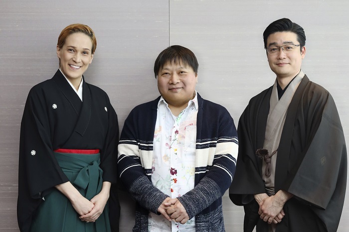 『桜咲く夜～歌劇家話』（左から）桐生麻耶、荻田浩一、尾上菊之丞