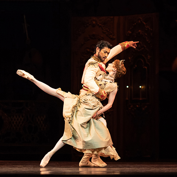 Ryoichi Hirano as Crown Prince Rudolf and Sarah Lamb as Marie Larisch in Mayerling ©2018 ROH. Ph by Helen Maybanks