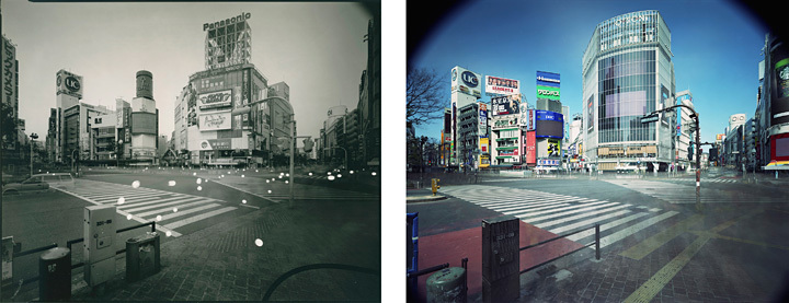  佐藤時啓『An hour exposure 1990/2017 Tokyo - Shibuya』2017年　写真／2点組