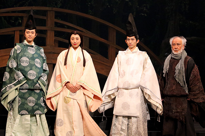 『陰陽師 生成り姫』（左から）林翔太、音月桂、三宅健、木場勝己