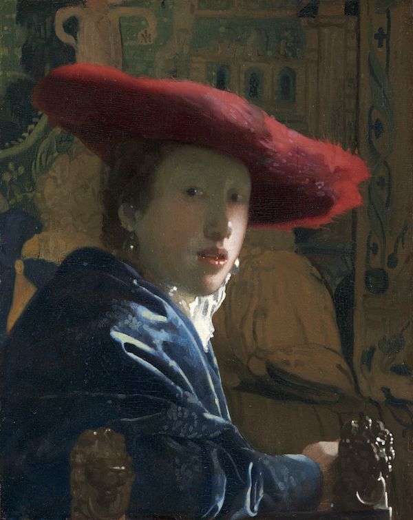 ヨハネス・フェルメール　《赤い帽子の娘》1665-1666年頃　 ワシントン・ナショナル・ギャラリー　