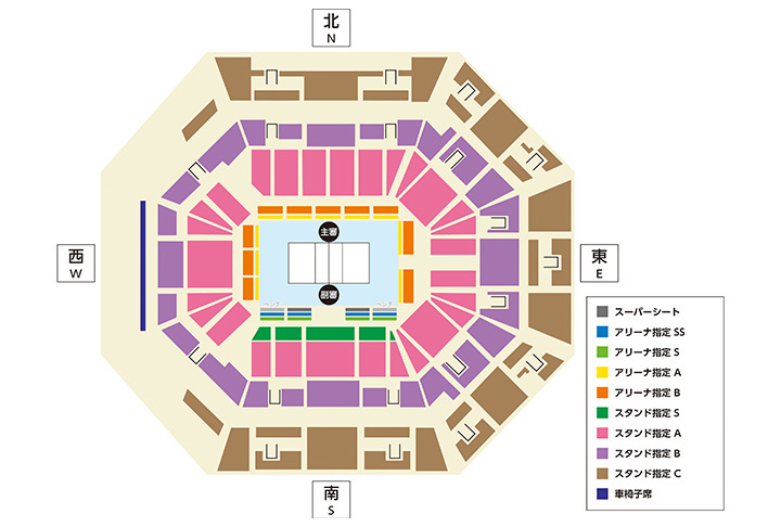 沖縄アリーナのシートマップ