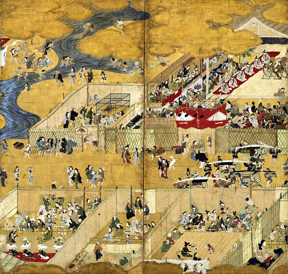 重要文化財 四条河原遊楽図屛風 二曲一双のうち右隻 江戸時代 17世紀 静嘉堂文庫美術館 (C)静嘉堂文庫美術館イメージアーカイブ / DNPartcom