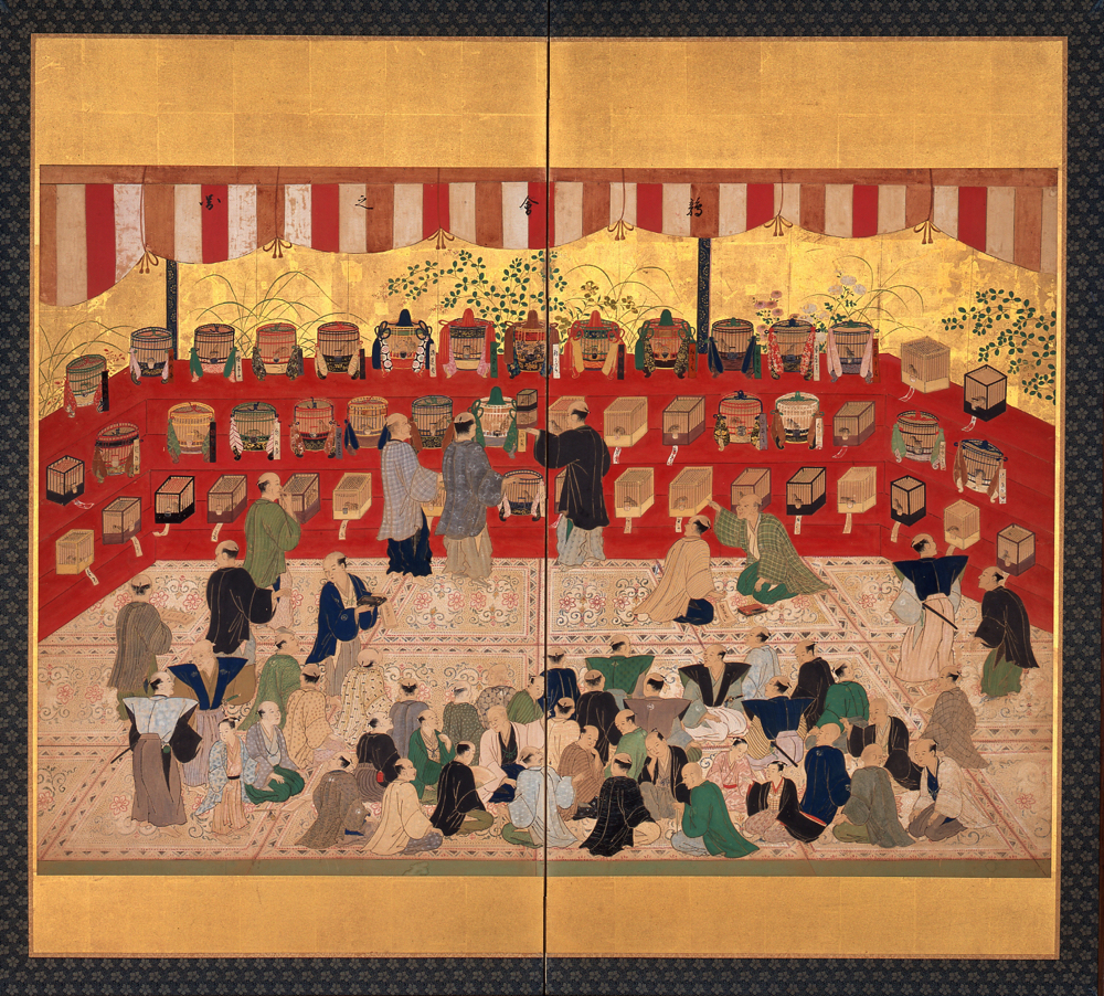 鶉会之図屏風 [展示期間：８月６日～９月１日] 東京都江戸東京博物館／蔵