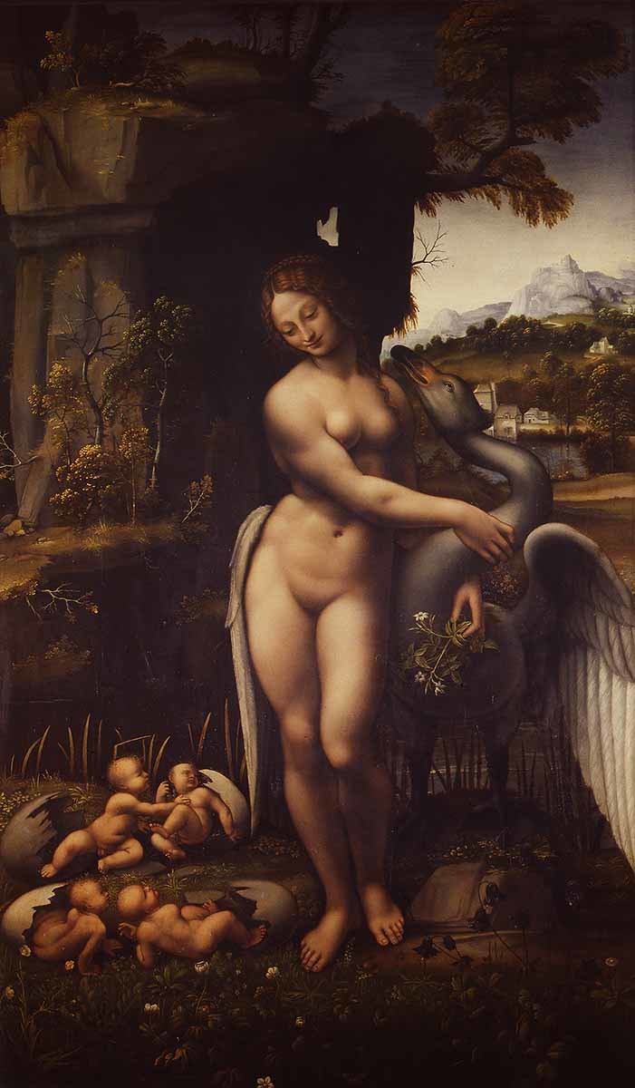 レオナルド・ダ・ヴィンチに基づく 《レダと白鳥》 1505-10年頃 ウフィツィ美術館