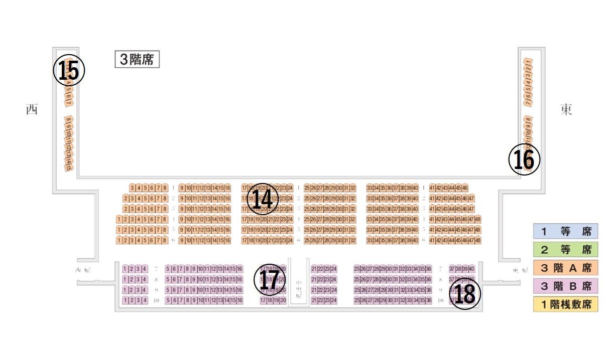 歌舞伎座　座席表　3階