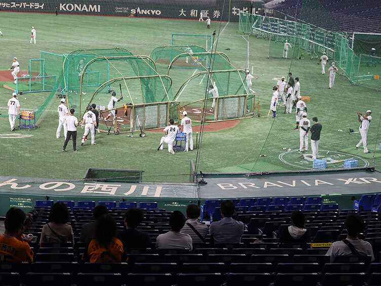 ダイナミックシートの特典は試合前のバックネット裏での練習見学