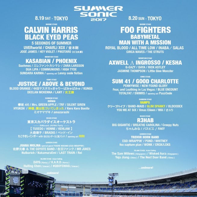 SUMMER SONIC 2017　東京公演