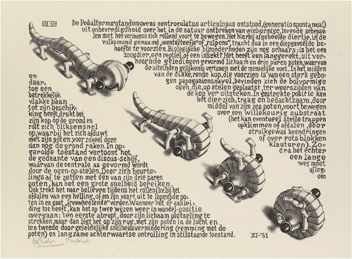 《でんぐりでんぐり》 1951年 All M.C. Escher works © The M.C. Escher Company, The Netherlands. All rights reserved.