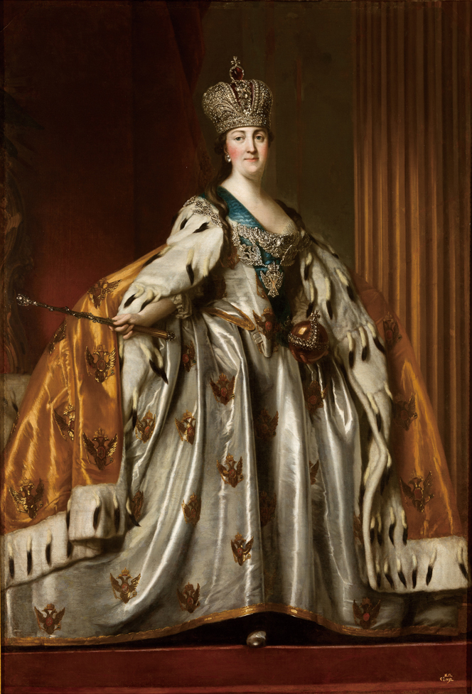 ウィギリウス・エリクセン 《戴冠式のローブを着たエカテリーナ2世の肖像》 1760年代