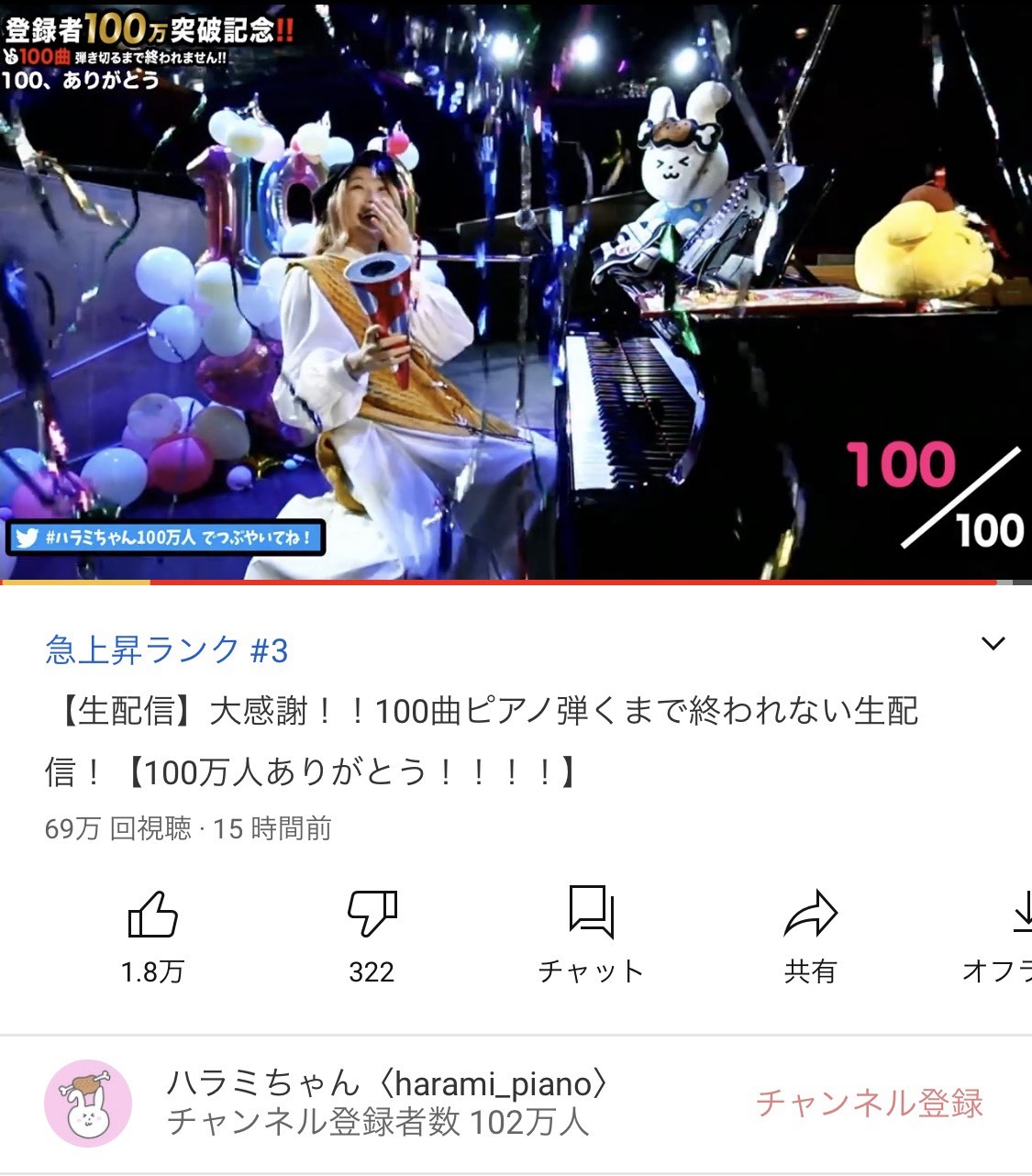 ピアニストyoutuberハラミちゃん チャンネル登録者数100万人突破 カバーアルバム第2弾が発売決定 Spice エンタメ特化型情報メディア スパイス