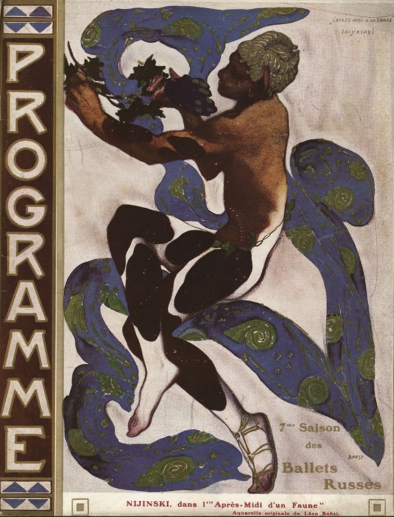 レオン・バクスト『牧神の午後』を踊るワツラフ・ニジンスキーのためのザイン／『バレエ・リュス公式プログラム』フランス：パリ・シャトレ座1912年