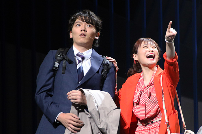 ミュージカル『東京ラブストーリー』海キャスト　濱田龍臣、唯月ふうか（左から）