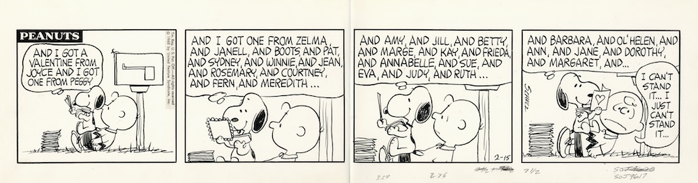 「ピーナッツ」原画　1968年2月15日