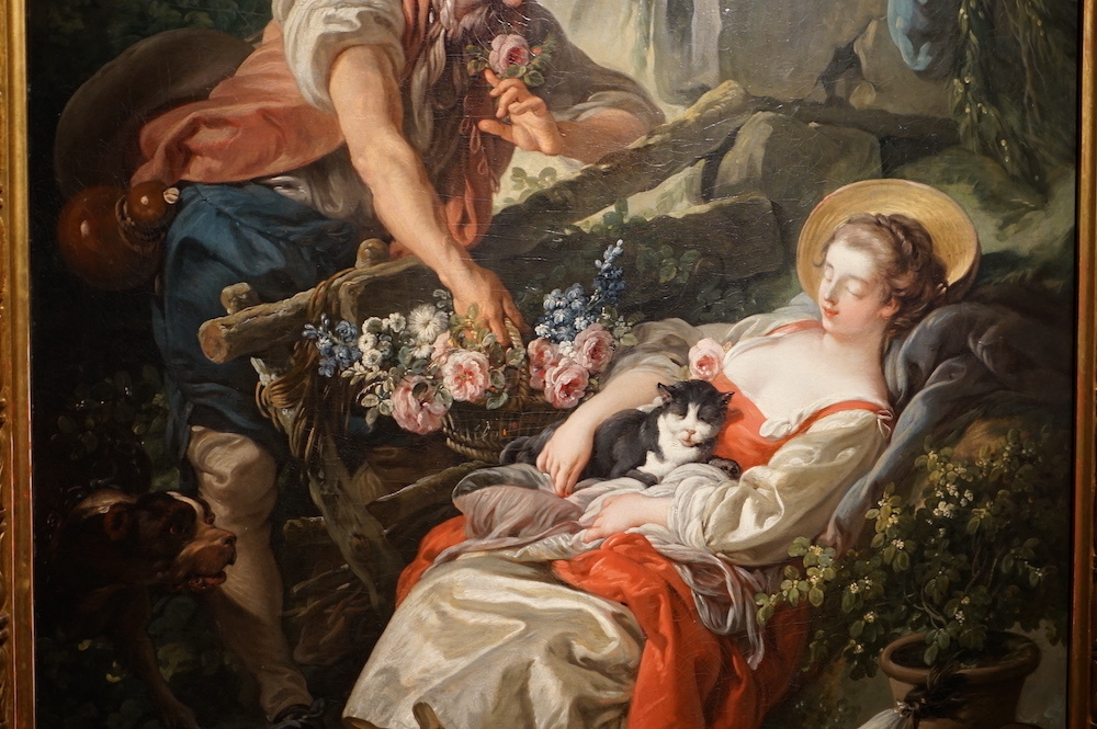 フランソワ・ブーシェ《田園の情景（「眠る女庭師」）》（部分）1762年