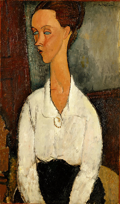《ルニア・チェホフスカの肖像》アメデオ・モディリアーニ　1917年　ポーラ美術館蔵