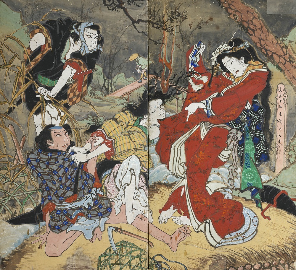 絵金「伊達競阿国戯場　累」二曲一隻　赤岡町本町二区蔵　展示期間：4/25-5/24