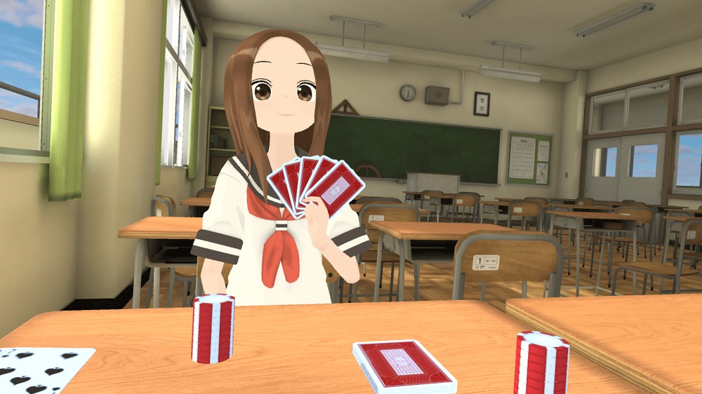 表情から読めない心理戦（VRプレイ画面）