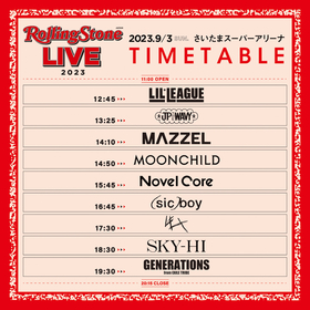 SKY-HI、JP THE WAVY、GENERATIONSら出演　『Rolling Stone Japan LIVE 2023』タイムテーブルを発表