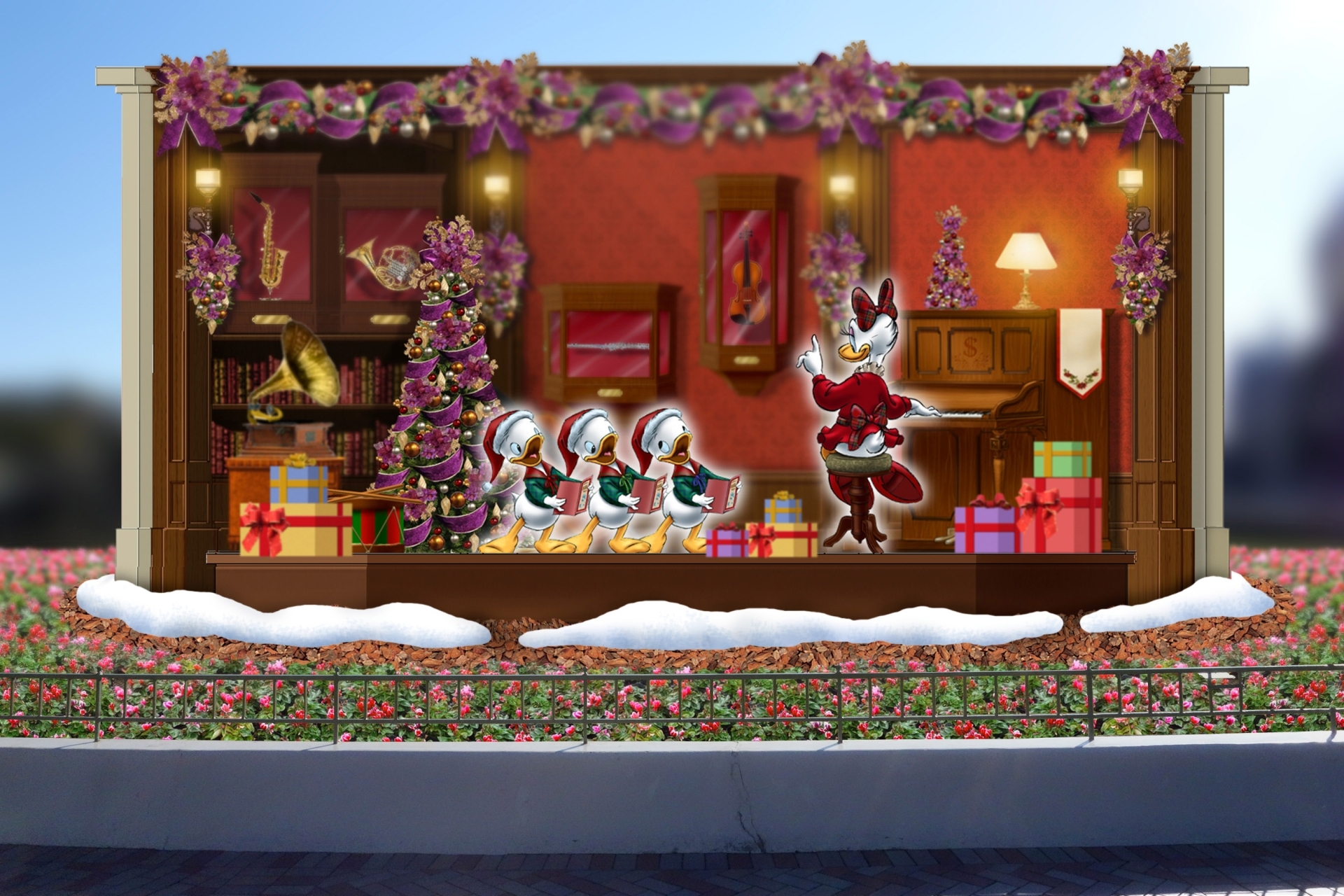 クリスマス・ファンタジー シンデレラ城前のプラザのフォトロケーション　※イメージ