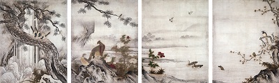 重要文化財 四季花鳥図 狩野元信筆 八幅のうち四幅 室町時代 16世紀 京都・大仙院 【展示期間：9/16～10/2、10/18～11/5】（ただし展示替あり）
