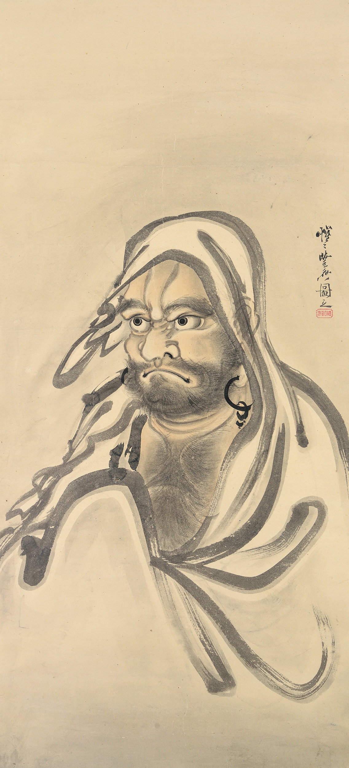 河鍋暁斎 《達磨図》 明治4-22(1871-89)年 紙本淡彩